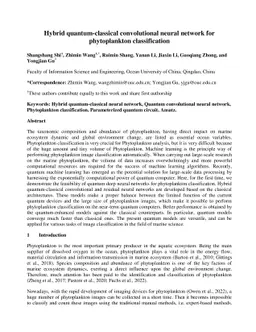 Hybrid quantum-classical convolutional neural network for phytoplankton
  classification