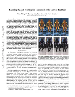 Learning Bipedal Walking for Humanoids with Current Feedback