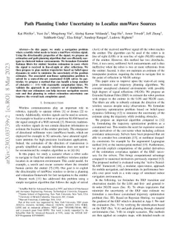 Path Planning Under Uncertainty to Localize mmWave Sources