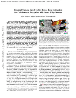 External Camera-based Mobile Robot Pose Estimation for Collaborative
  Perception with Smart Edge Sensors
