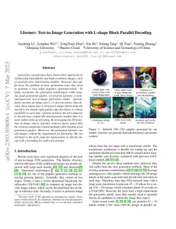 Lformer: Text-to-Image Generation with L-shape Block Parallel Decoding
