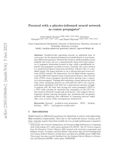 Parareal with a physics-informed neural network as coarse propagator