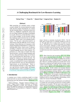 A Challenging Benchmark for Low-Resource Learning
