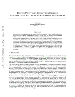 How to Construct Energy for Images? Denoising Autoencoder Can Be Energy
  Based Model