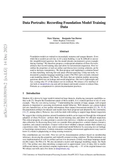 Data Portraits: Recording Foundation Model Training Data