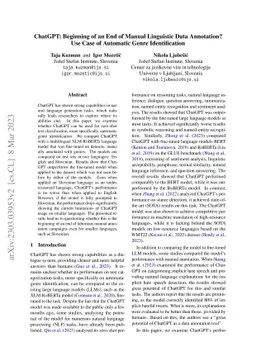 ChatGPT: Beginning of an End of Manual Linguistic Data Annotation? Use
  Case of Automatic Genre Identification