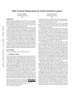 SoK: Content Moderation for End-to-End Encryption