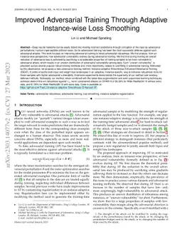 Improved Adversarial Training Through Adaptive Instance-wise Loss
  Smoothing