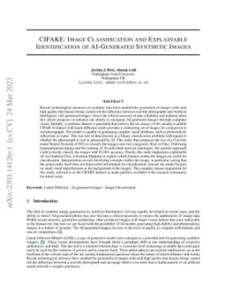 CIFAKE: Image Classification and Explainable Identification of
  AI-Generated Synthetic Images
