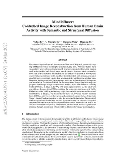 MindDiffuser: Controlled Image Reconstruction from Human Brain Activity
  with Semantic and Structural Diffusion