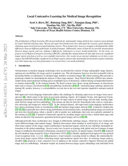 Local Contrastive Learning for Medical Image Recognition