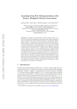 Learning from Few Demonstrations with Frame-Weighted Motion Generation