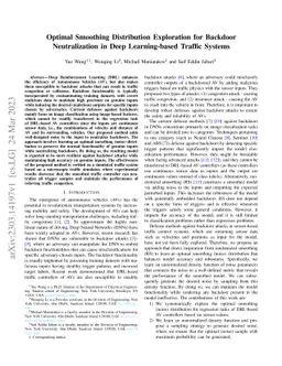Optimal Smoothing Distribution Exploration for Backdoor Neutralization
  in Deep Learning-based Traffic Systems