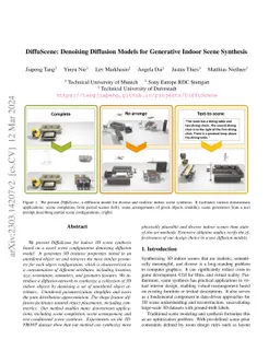 DiffuScene: Denoising Diffusion Models for Generative Indoor Scene
  Synthesis