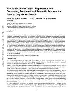 The Battle of Information Representations: Comparing Sentiment and
  Semantic Features for Forecasting Market Trends