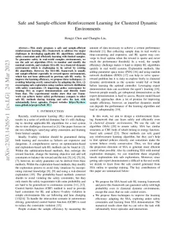 Safe and Sample-efficient Reinforcement Learning for Clustered Dynamic
  Environments
