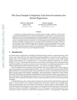 The Exact Sample Complexity Gain from Invariances for Kernel Regression
