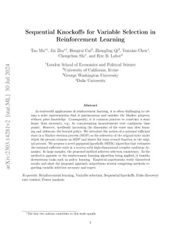 Sequential Knockoffs for Variable Selection in Reinforcement Learning