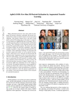 AgileGAN3D: Few-Shot 3D Portrait Stylization by Augmented Transfer
  Learning