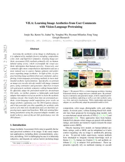 VILA: Learning Image Aesthetics from User Comments with Vision-Language
  Pretraining