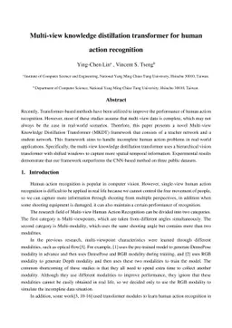 Multi-view knowledge distillation transformer for human action
  recognition