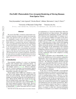 FlexNeRF: Photorealistic Free-viewpoint Rendering of Moving Humans from
  Sparse Views