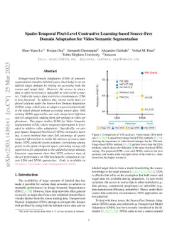 Spatio-Temporal Pixel-Level Contrastive Learning-based Source-Free
  Domain Adaptation for Video Semantic Segmentation