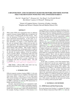A Registration- and Uncertainty-based Framework for White Matter Tract
  Segmentation With Only One Annotated Subject