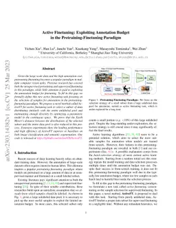 Active Finetuning: Exploiting Annotation Budget in the
  Pretraining-Finetuning Paradigm