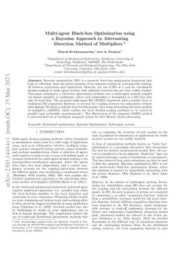 Multi-agent Black-box Optimization using a Bayesian Approach to
  Alternating Direction Method of Multipliers
