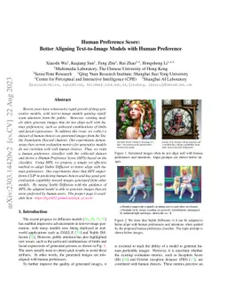 Human Preference Score: Better Aligning Text-to-Image Models with Human
  Preference