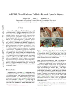 NeRF-DS: Neural Radiance Fields for Dynamic Specular Objects