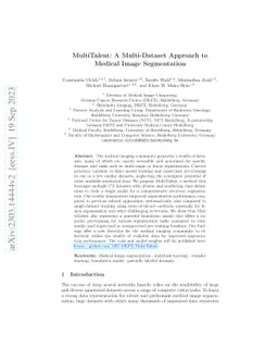 MultiTalent: A Multi-Dataset Approach to Medical Image Segmentation