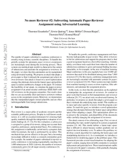 No more Reviewer #2: Subverting Automatic Paper-Reviewer Assignment
  using Adversarial Learning