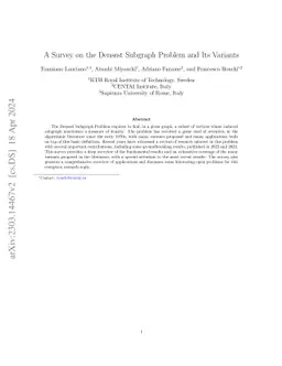 A Survey on the Densest Subgraph Problem and Its Variants