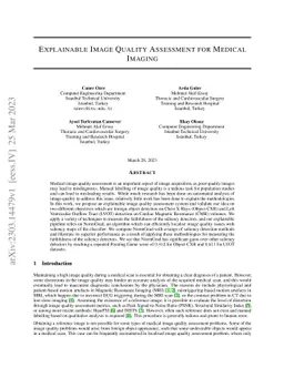 Explainable Image Quality Assessment for Medical Imaging