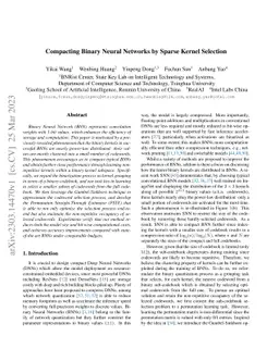 Compacting Binary Neural Networks by Sparse Kernel Selection