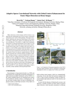 Adaptive Sparse Convolutional Networks with Global Context Enhancement
  for Faster Object Detection on Drone Images