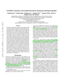 GANTEE: Generative Adversatial Network for Taxonomy Entering Evaluation
