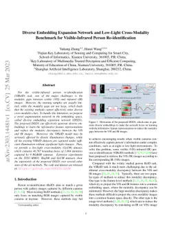 Diverse Embedding Expansion Network and Low-Light Cross-Modality
  Benchmark for Visible-Infrared Person Re-identification