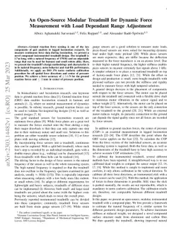 An Open-Source Modular Treadmill for Dynamic Force Measurement with Load
  Dependant Range Adjustment