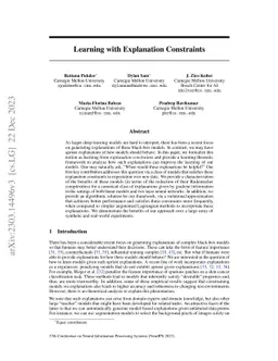Learning with Explanation Constraints
