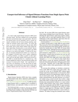 Unsupervised Inference of Signed Distance Functions from Single Sparse
  Point Clouds without Learning Priors