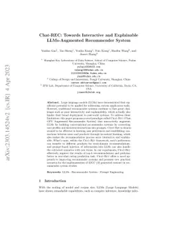 Chat-REC: Towards Interactive and Explainable LLMs-Augmented Recommender
  System