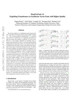 DeepVecFont-v2: Exploiting Transformers to Synthesize Vector Fonts with
  Higher Quality