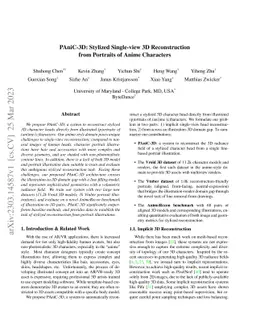 PAniC-3D: Stylized Single-view 3D Reconstruction from Portraits of Anime
  Characters