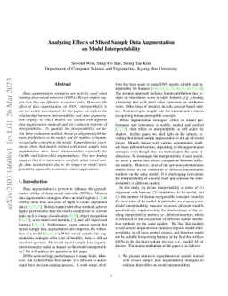 Analyzing Effects of Mixed Sample Data Augmentation on Model Interpretability