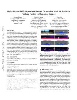 Multi-Frame Self-Supervised Depth Estimation with Multi-Scale Feature
  Fusion in Dynamic Scenes
