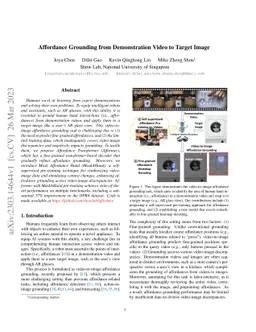 Affordance Grounding from Demonstration Video to Target Image