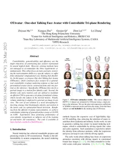 OTAvatar: One-shot Talking Face Avatar with Controllable Tri-plane
  Rendering